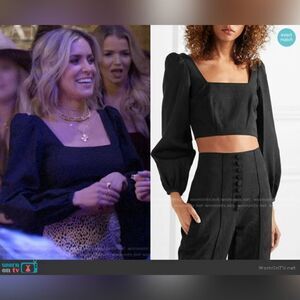 Racil Moire Balloon Sleeve crop top size 10 BNWT